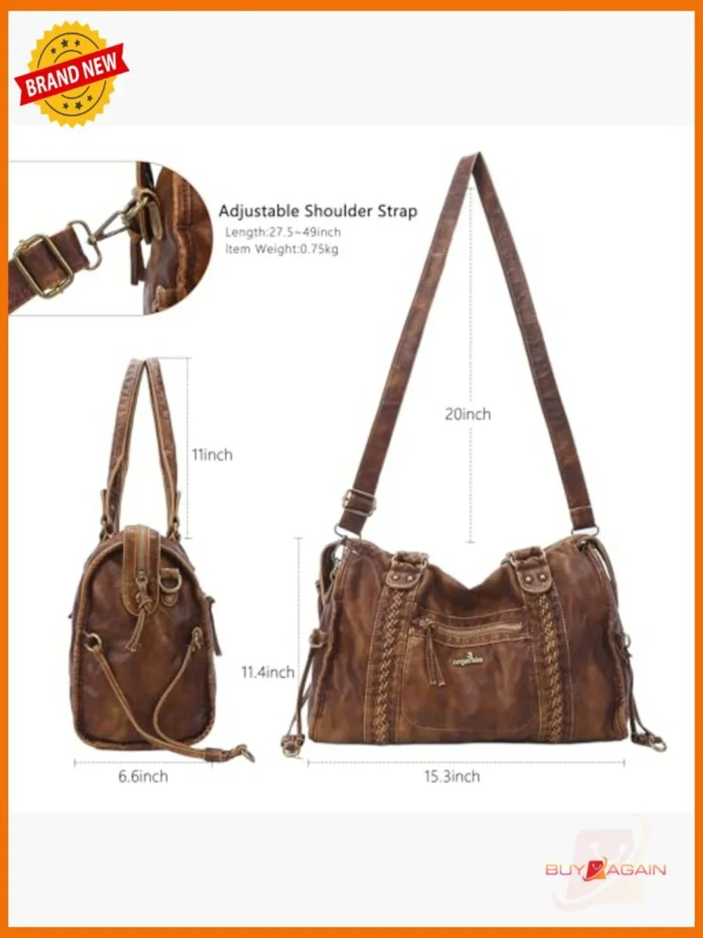 Vegan Leather Large Hobo Satchel Tote Shoulder Bag for Women